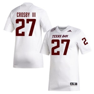 Men Ronnie Crosby III White Texas A&M Aggies #27 College Football Embroidery Jerseys 663649-720