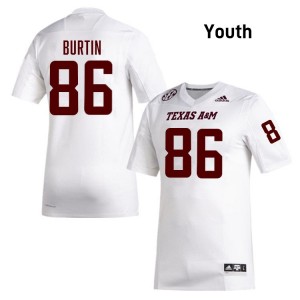 Youth Ryan Burtin White Texas A&M Aggies #86 College Football Replica Jersey 879091-456
