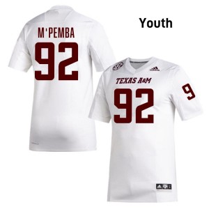 Youth Sam M'Pemba White Texas A&M Aggies #92 College Football Official Jerseys 918674-767