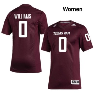 Women Scooby Williams Maroon Texas A&M Aggies #0 College Football Player Jerseys 178779-768