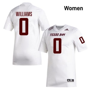 Womens Scooby Williams White Texas A&M Aggies #0 College Football Game Jerseys 372161-787