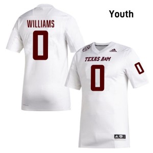 Youth Scooby Williams White Texas A&M Aggies #0 College Football Replica Jerseys 890027-181