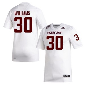 Mens Solomon Williams White Texas A&M Aggies #30 College Football Embroidery Jersey 820661-917