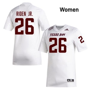 Women's Tiger Riden Jr. White Texas A&M Aggies #26 College Football Game Jersey 923714-418