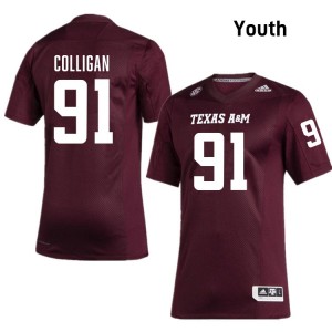 Youth Tommy Colligan Maroon Texas A&M Aggies #91 College Football Limited Jerseys 571040-378
