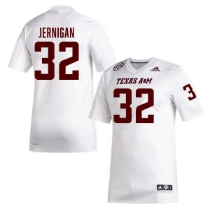 Men's Tristan Jernigan White Texas A&M Aggies #32 College Football Player Jersey 320208-986