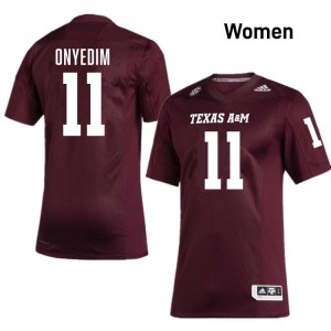 Womens Tyler Onyedim Maroon Texas A&M Aggies #11 College Football 2025-26 Jersey 921288-683