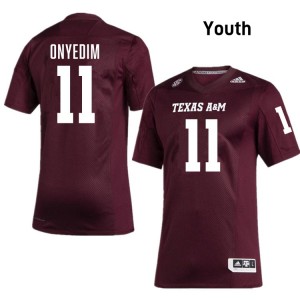 Youth Tyler Onyedim Maroon Texas A&M Aggies #11 College Football High School Jerseys 756539-786