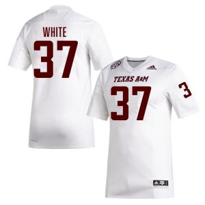 Men Tyler White White Texas A&M Aggies #37 College Football NCAA Jersey 702461-992