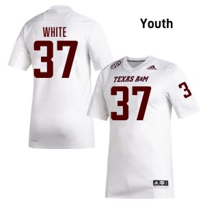 Youth Tyler White White Texas A&M Aggies #37 College Football Player Jersey 814151-235
