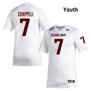 Youth Tyreek Chappell White Texas A&M Aggies #7 College Football Stitched Jerseys 993322-774