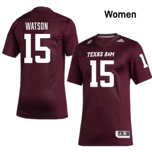 Women's Wesley Watson Maroon Texas A&M Aggies #15 College Football Replica Jerseys 664411-238