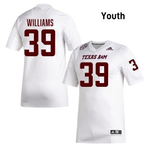 Youth Whitaker Williams White Texas A&M Aggies #39 College Football 2025-26 Jerseys 558001-686