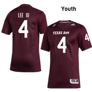 Youth Will Lee III Maroon Texas A&M Aggies #4 College Football Embroidery Jerseys 998410-538