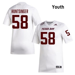 Youth William Huntsinger White Texas A&M Aggies #58 College Football Embroidery Jerseys 853027-139