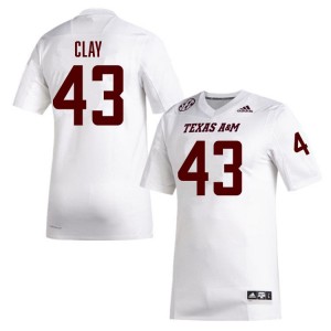 Men's Zachary Clay White Texas A&M Aggies #43 College Football Alumni Jersey 809140-703